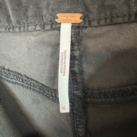 Free People High Time Velvet Kick Flare pants black | size 10 - Picture 8 of 13